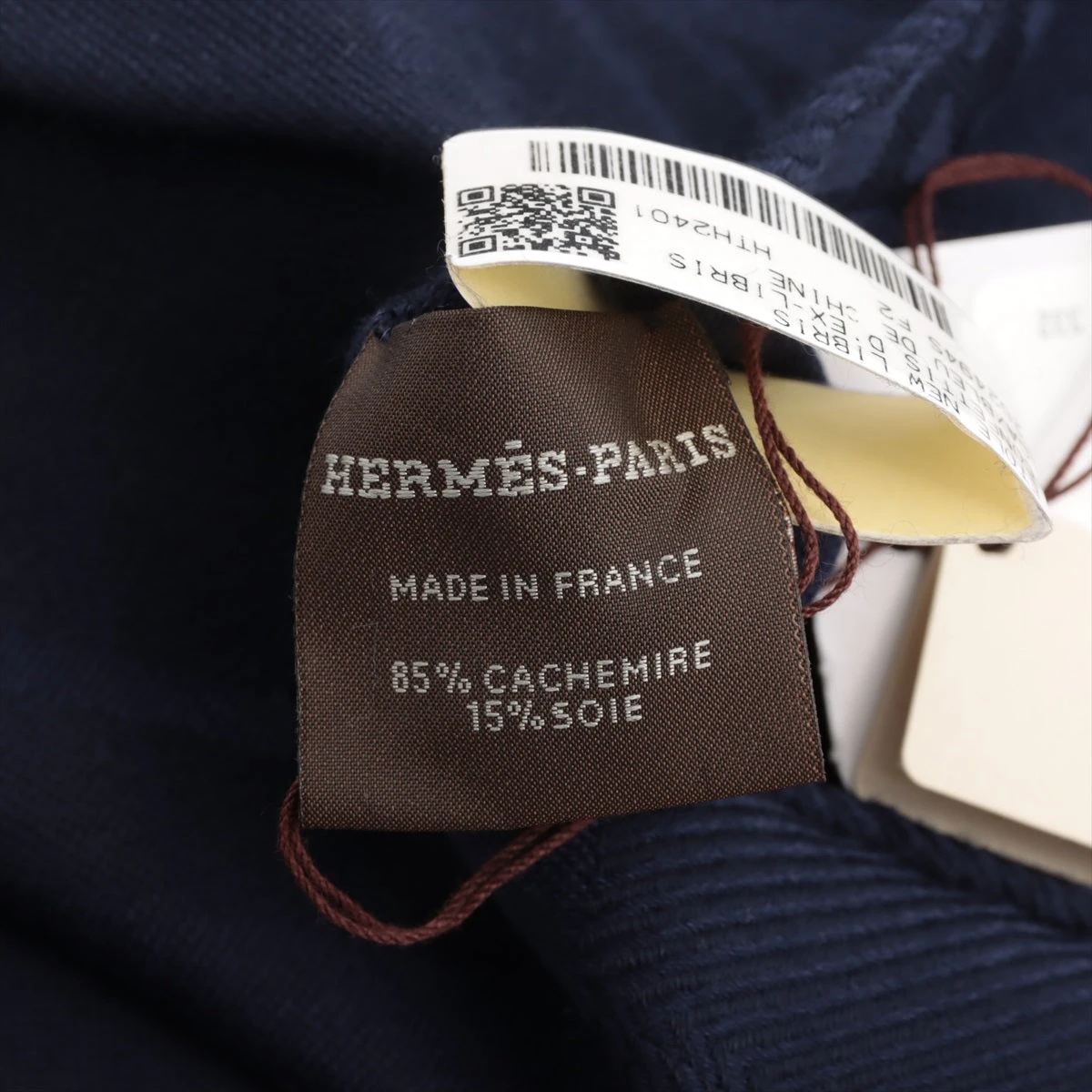 HERMES ネイビー シルク ストール