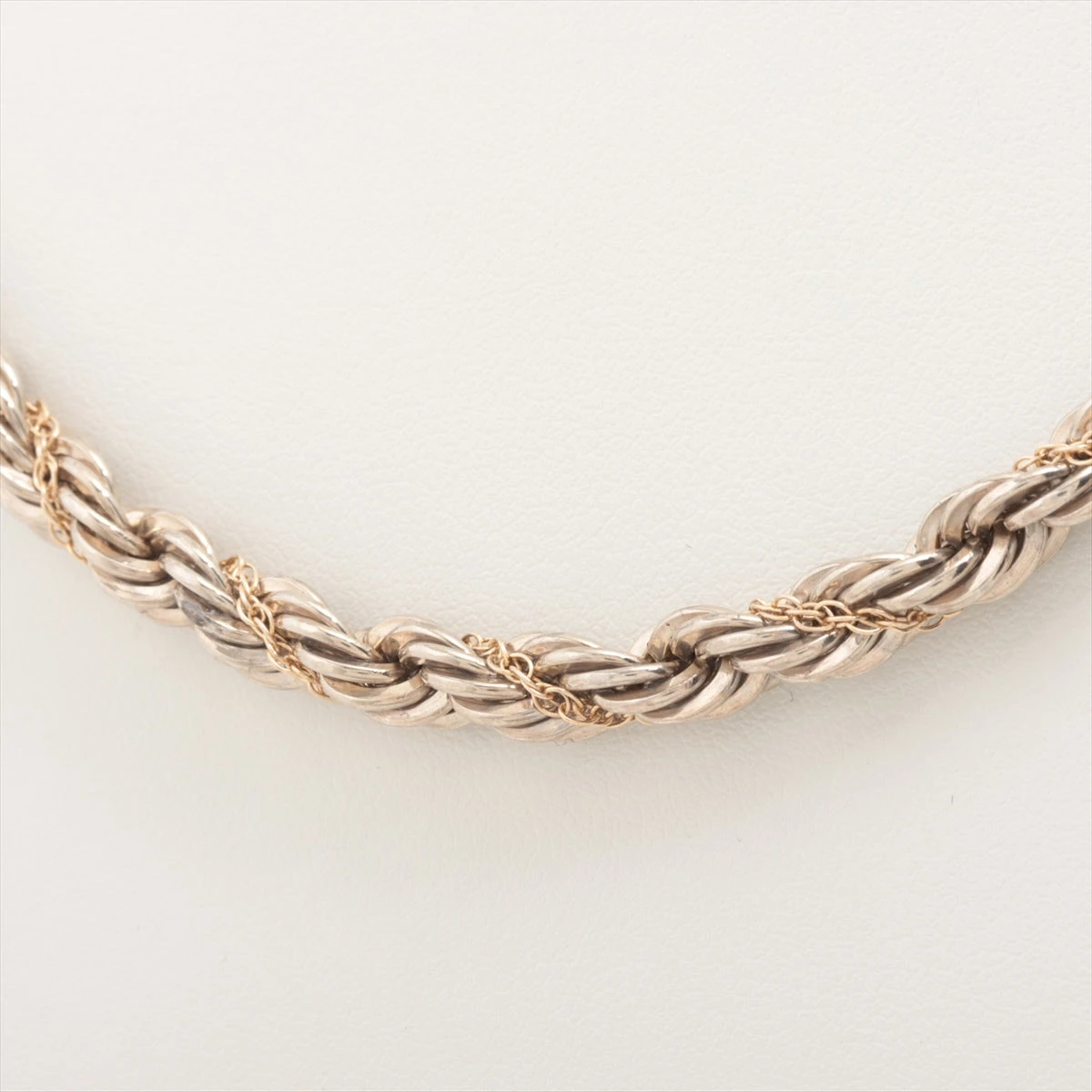 美品 ティファニー ネックレス ツイスト シルバー 925 金 K18 750 TIFFANY&Co. ティファニー ツイスト ハート ペンダント