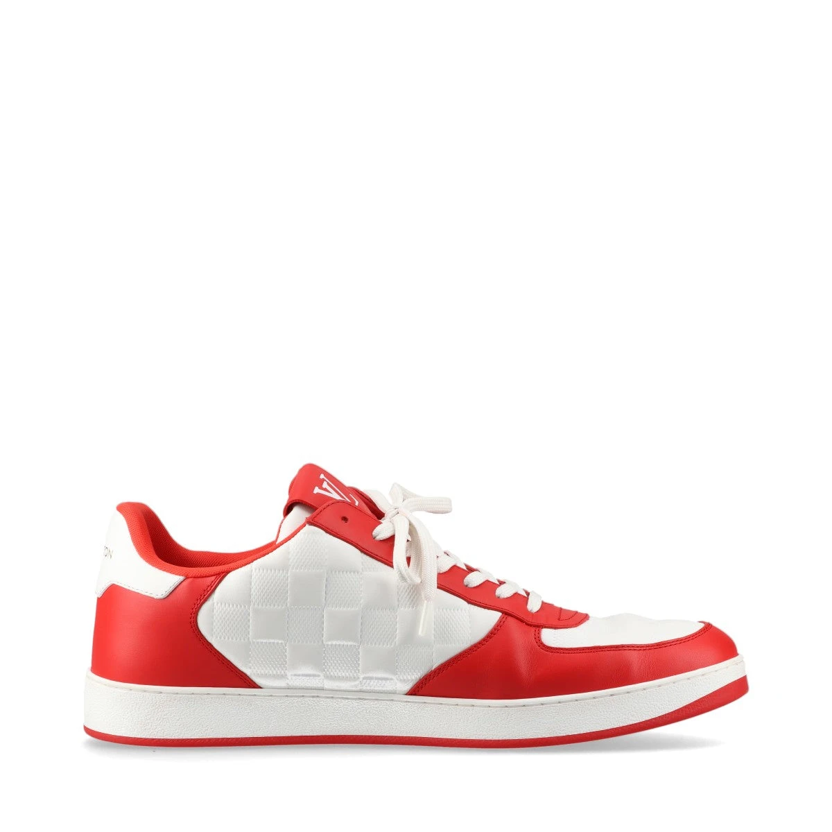 ルイヴィトン リヴォリライン レザー スニーカー size 7 ホワイト×レッド ルイヴィトン リヴォリライン レザー スニーカー size 7 ホワイト