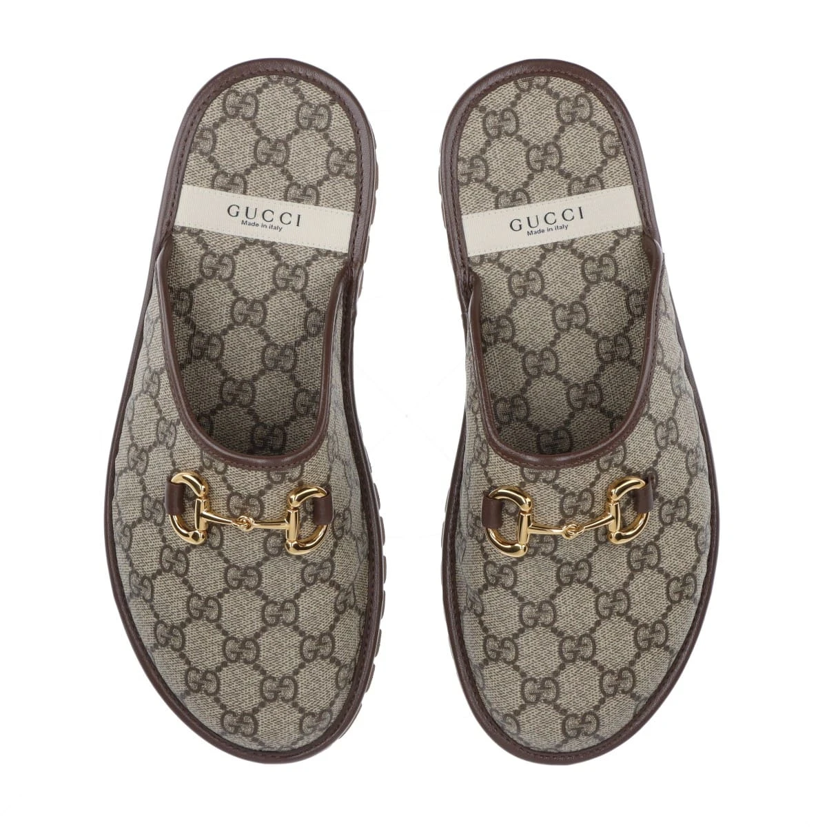 グッチ GGスプリーム PVC サンダル 7 メンズ ベージュ×ブラウン 655571