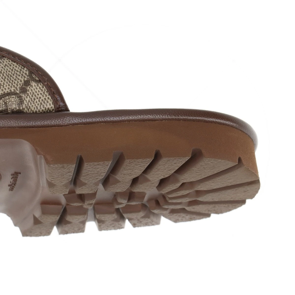 グッチ GGスプリーム PVC サンダル 7 メンズ ベージュ×ブラウン 655571