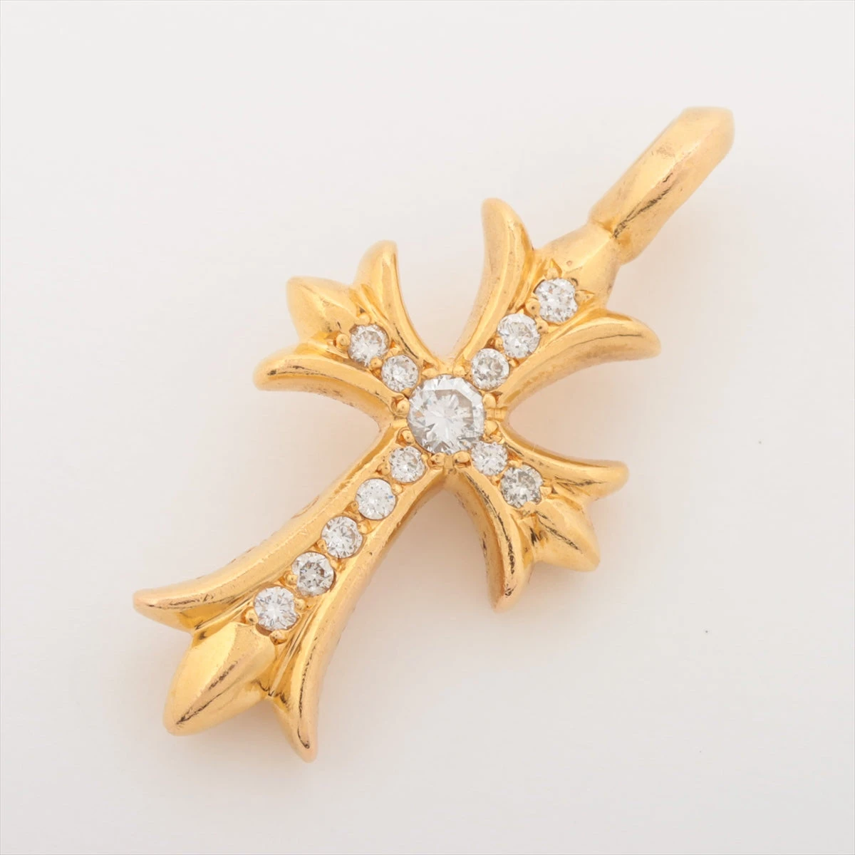 クロムハーツ タイニー ファット クロス パヴェ ダイヤモンド ネックレス CHROME HEARTS プラチナ タイニーファットクロス パヴェダイヤ