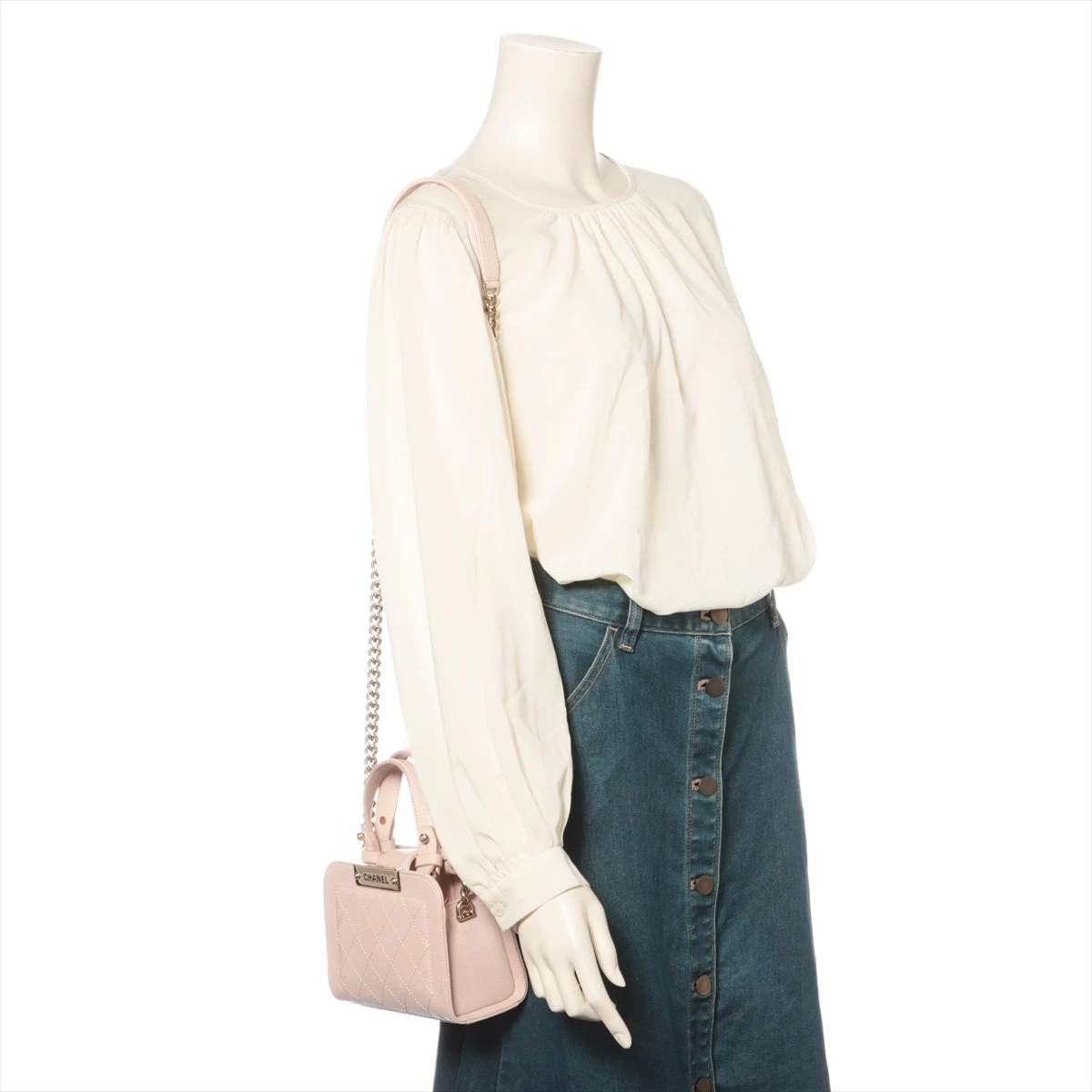 シャネル マトラッセ レザー 2WAYハンドバッグ ロゴプレート