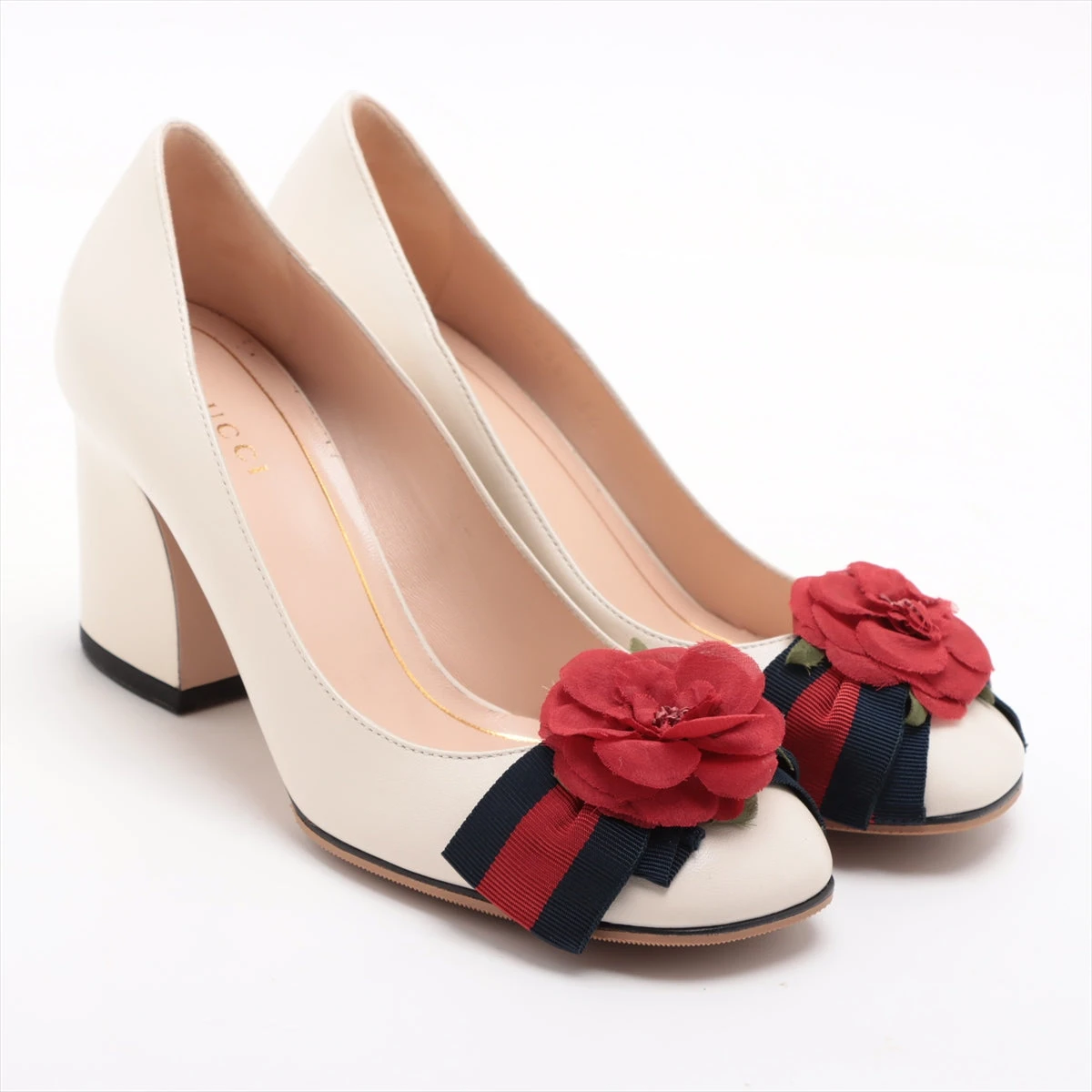 美品 グッチ 35 1/2 22.5 フラットパンプス GG ホワイト 花柄 楽天市場】gucci(グッチ) サイズ35 1/2 cの通販