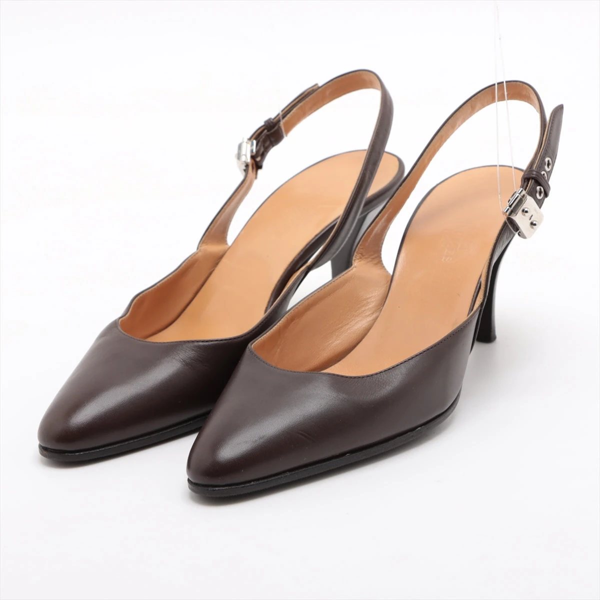 エルメス HERMES　パンプス　バックストラップ　ベージュ　レザー エルメス HERMES パンプス バックストラップ ベージュ レザー