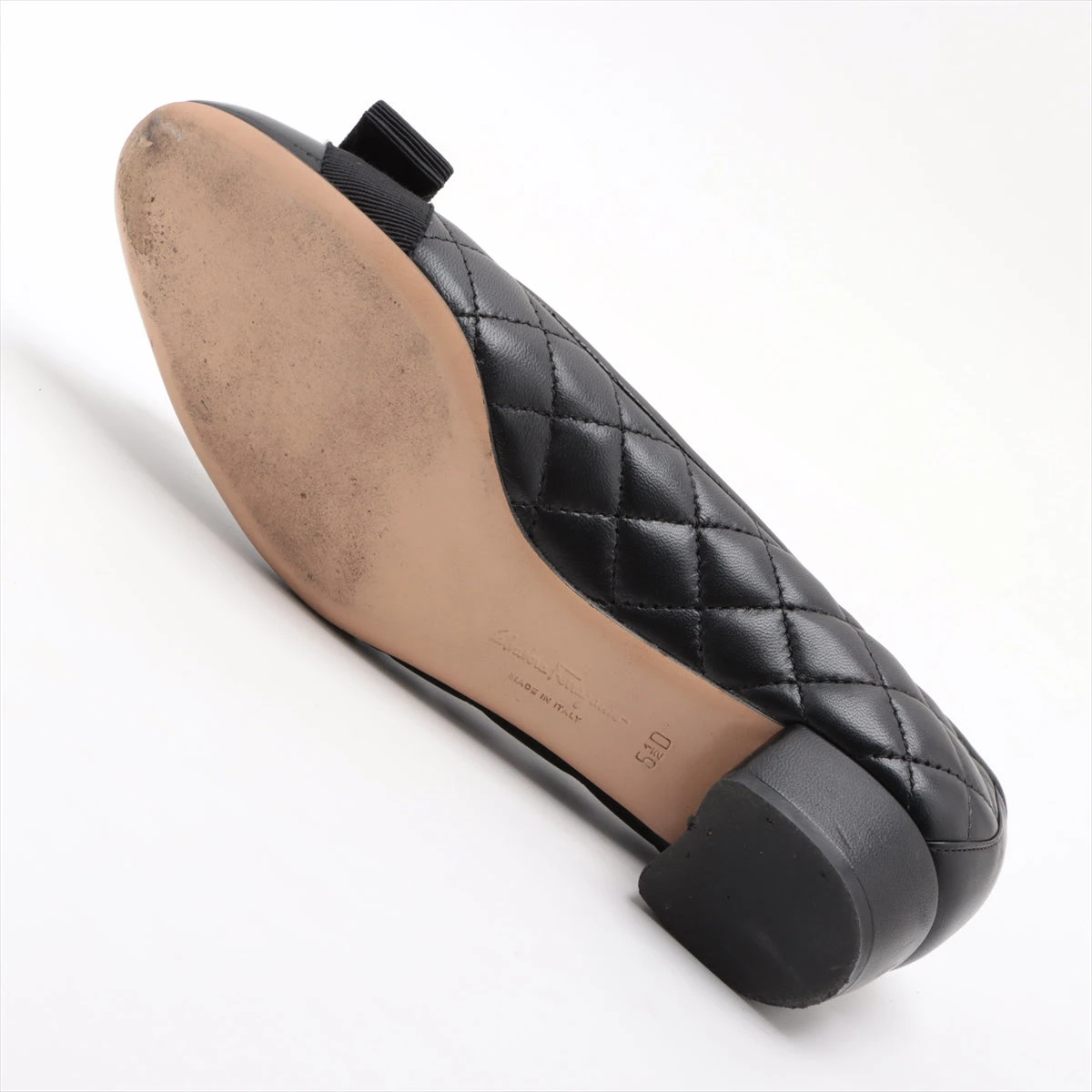 フェラガモ ヴァラ レザー×パテント パンプス 5.5D レディース