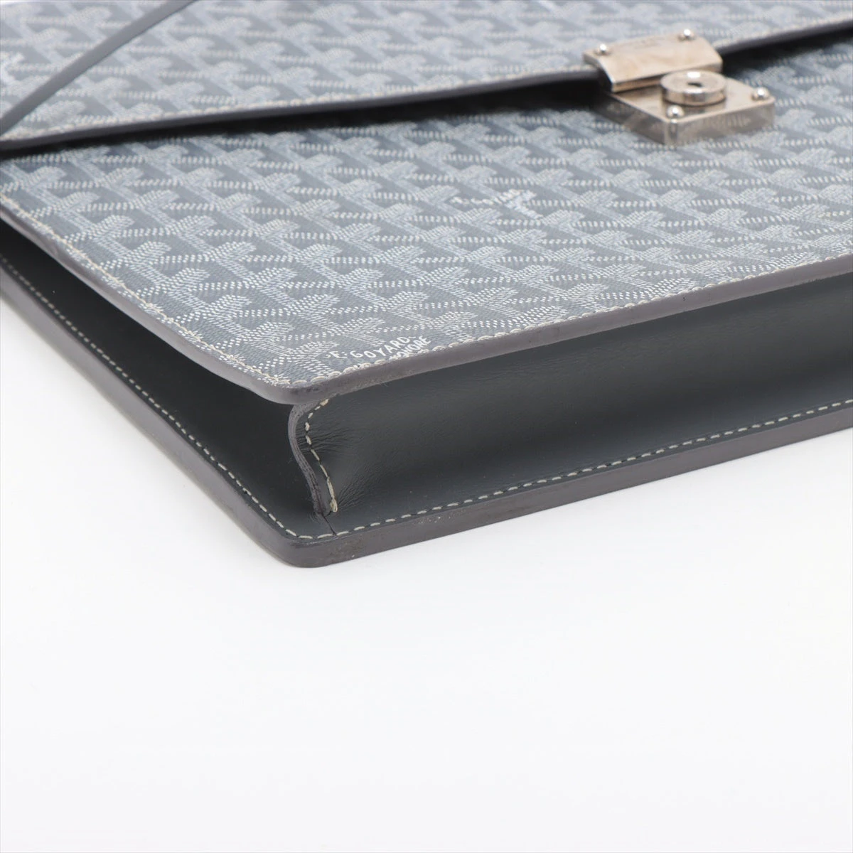 ゴヤール シープル PVC×レザー ブリーフケース グレー ZZ018095｜中古