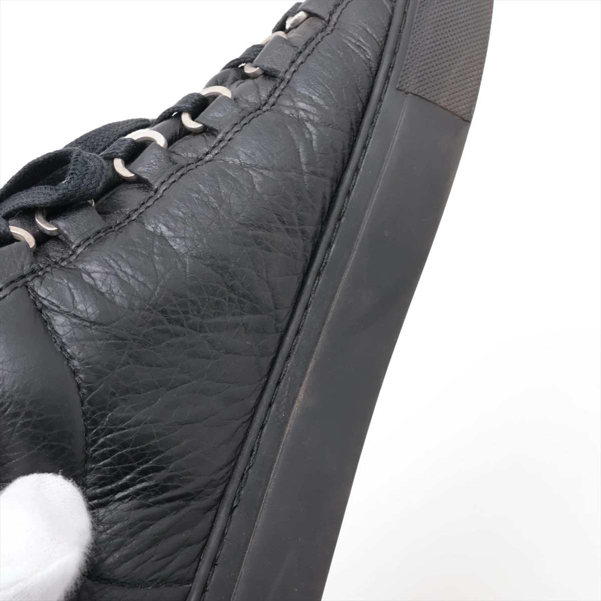 バレンシアガ アリーナ レザー スニーカー 40 メンズ ブラック 412380