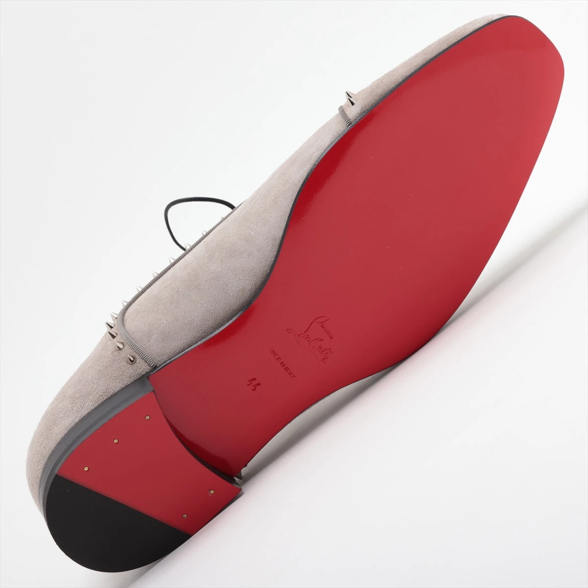 【未使用】クリスチャン ルブタン　レザー☓スエード 26cm クリスチャンルブタン スパイクスタッズ レザー スリッポン 40