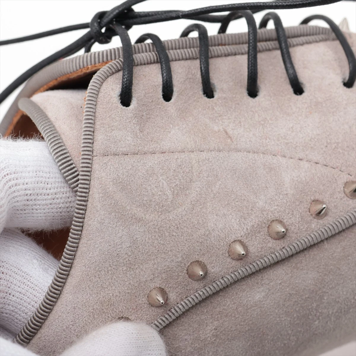 クリスチャンルブタン スエード レザーシューズ 44 メンズ グレー ETON