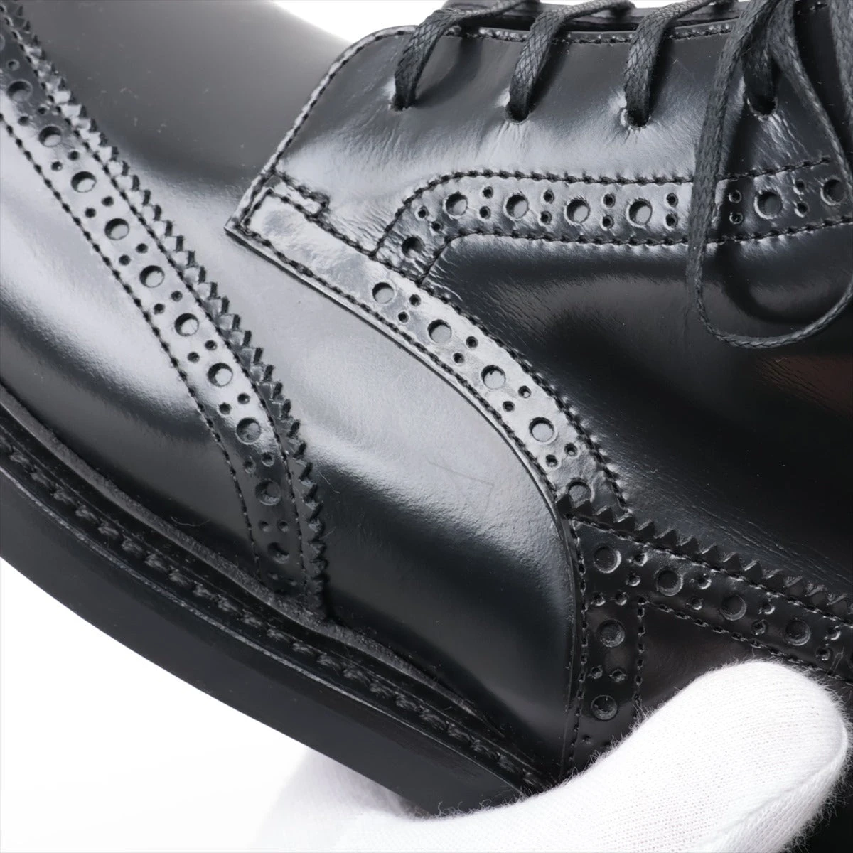 未使用SAINT LAURENT ブラック・パテントウィングチップ 中古・古着通販】Saint Laurent Paris (サンローランパリ