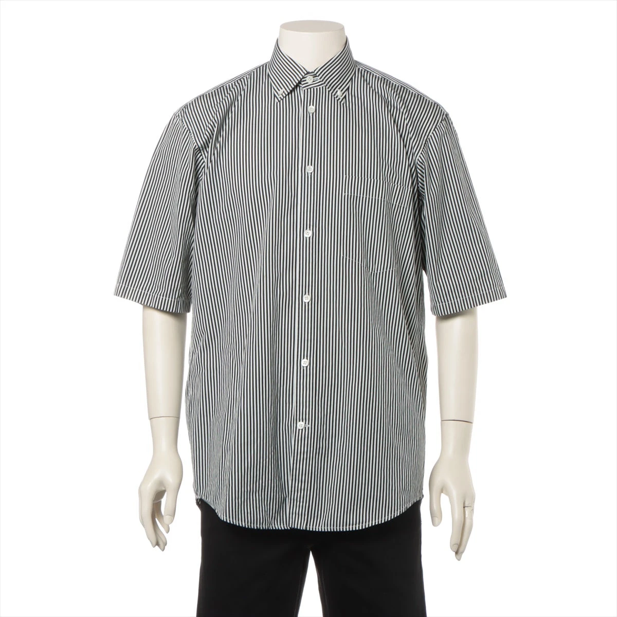 バレンシアガ 19年 コットン シャツ 36 メンズ ブラック×ホワイト