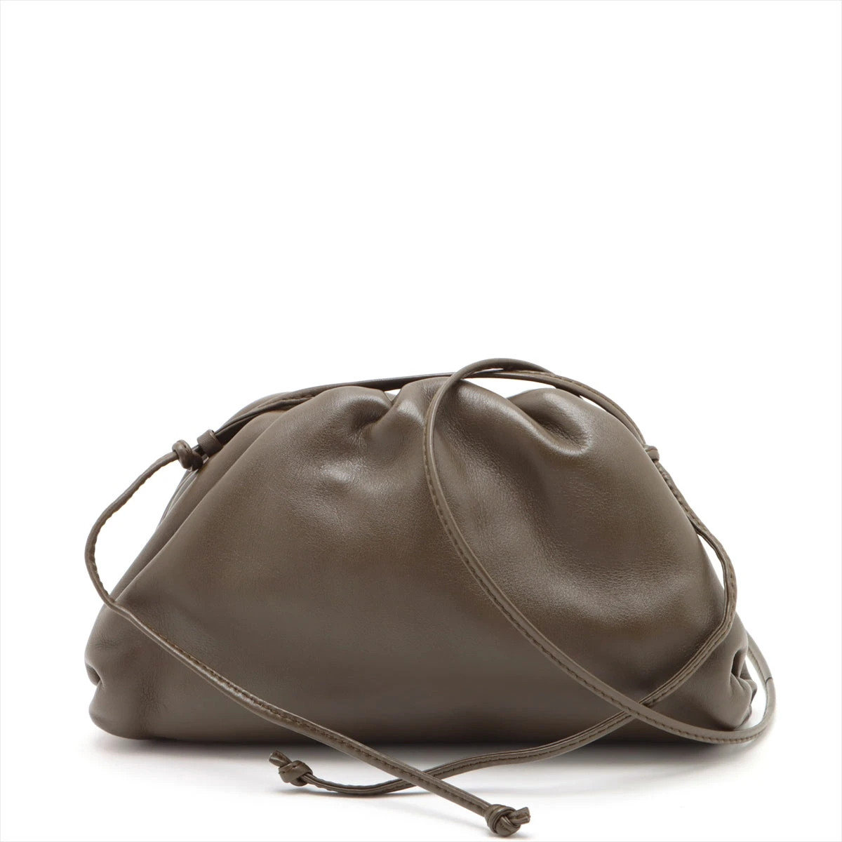 ボッテガヴェネタ ミニ ザ ポーチ レザー ショルダーバッグ カーキ  