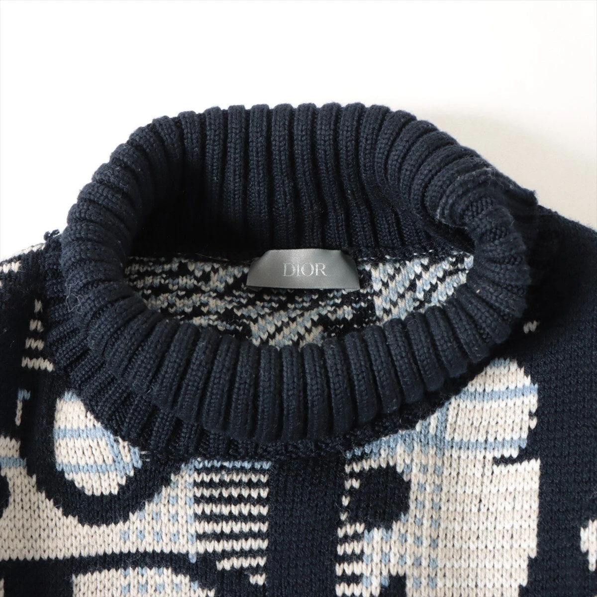 ディオール オブリーク ウール ニット M メンズ ネイビー 213M633AT377  
