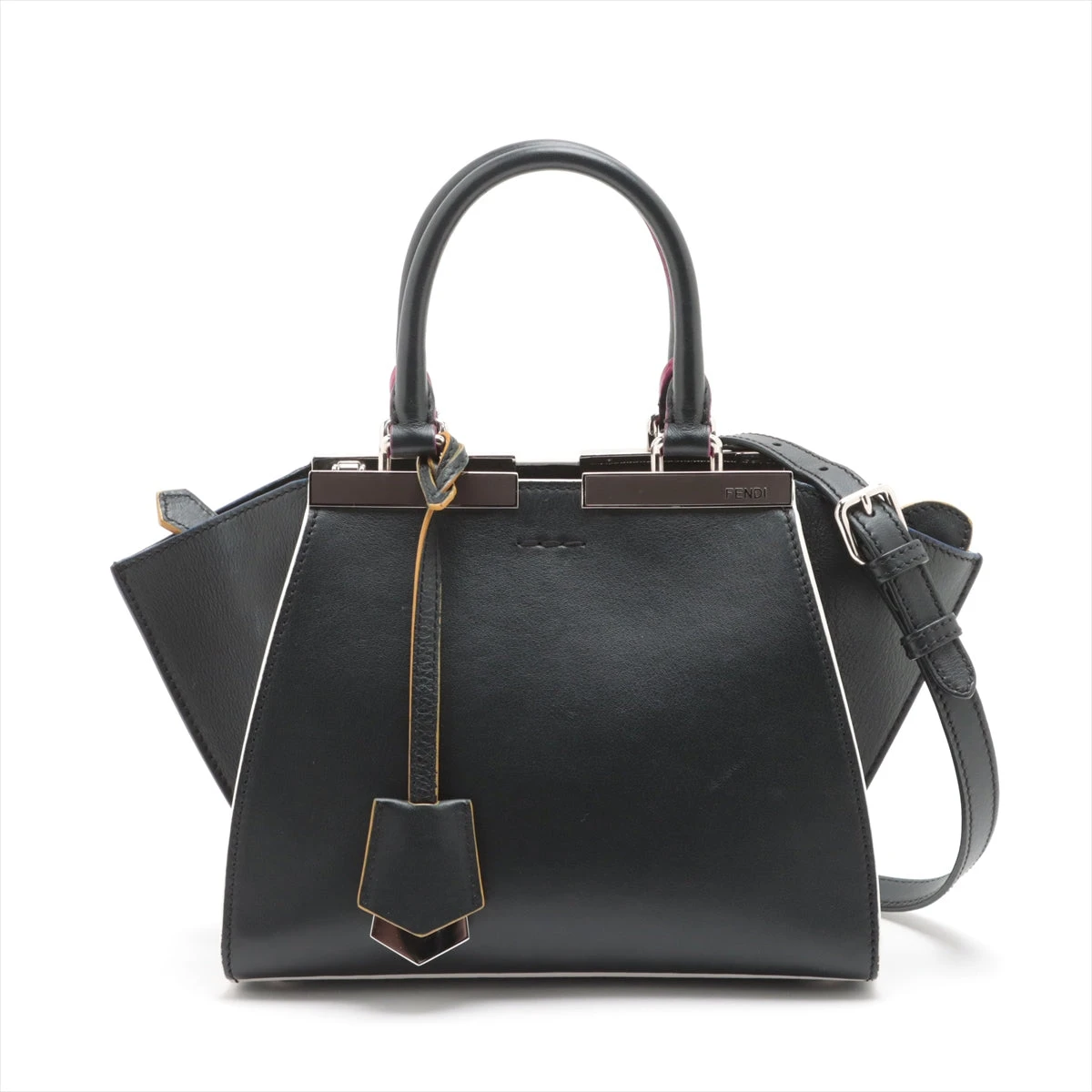 フェンディ モンスター トゥージュール ハンドバッグ 2way ショルダー 黒 フェンディFENDI 美品☆フェンディ☆FENDI☆トゥージュール☆黒2WAY