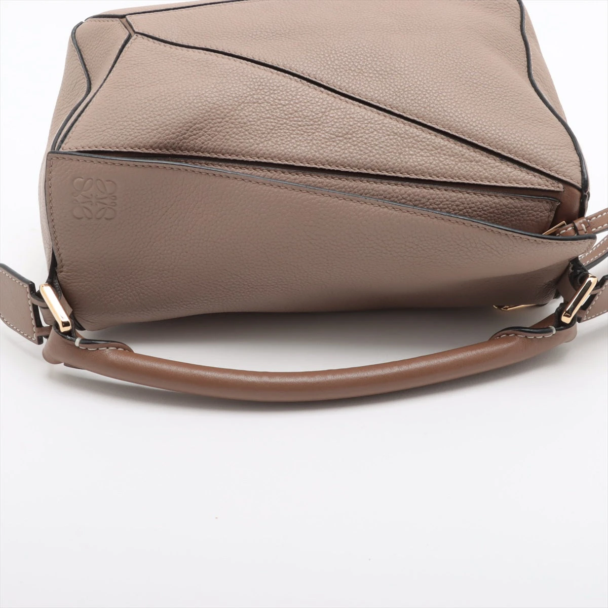 LOEWE グレージュ　レザー ハンドバッグ ロエベ パズルバッグ スモール レザー 2WAYハンドバッグ