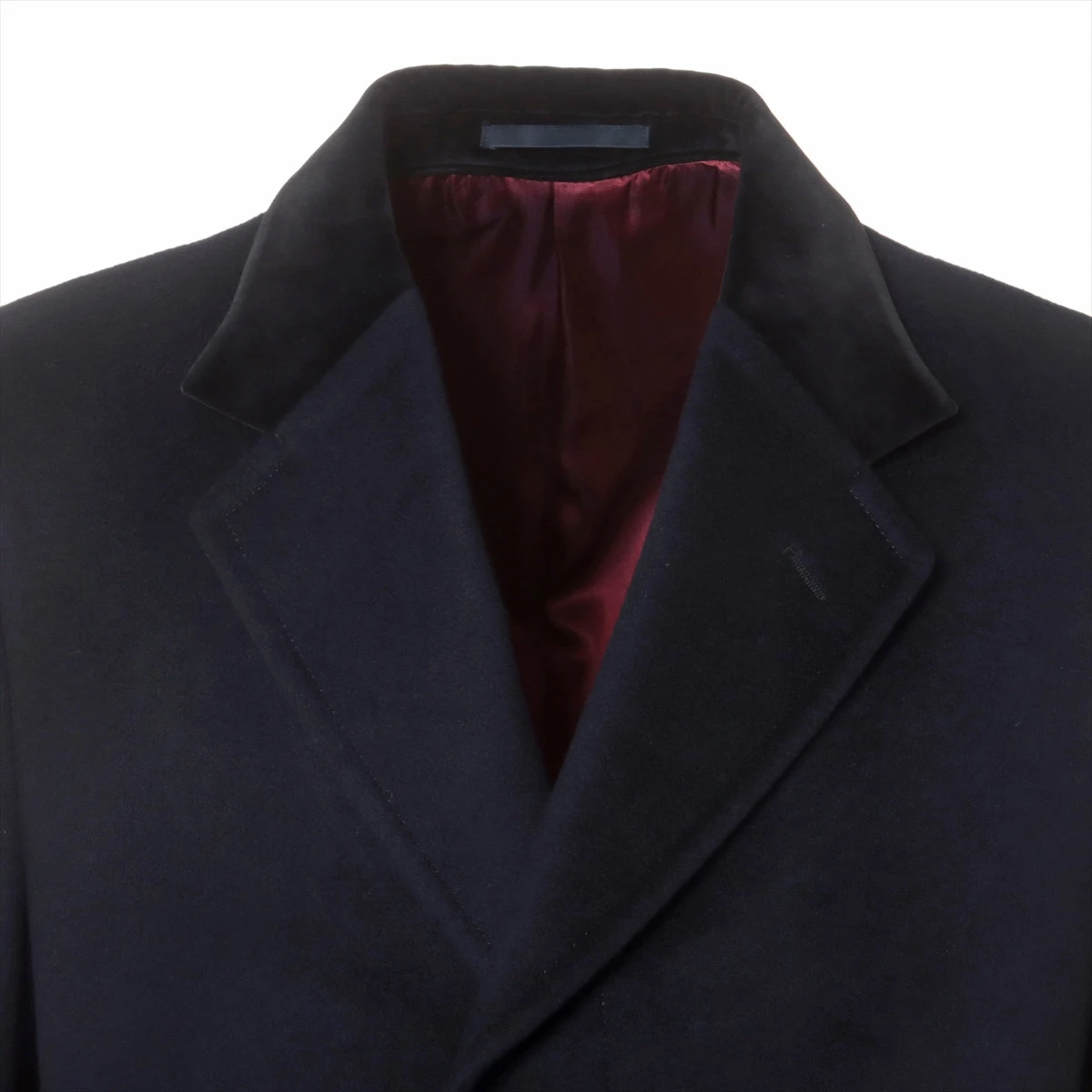 グッチ ウール×カシミヤ チェスターコート 48R ネイビー 347331