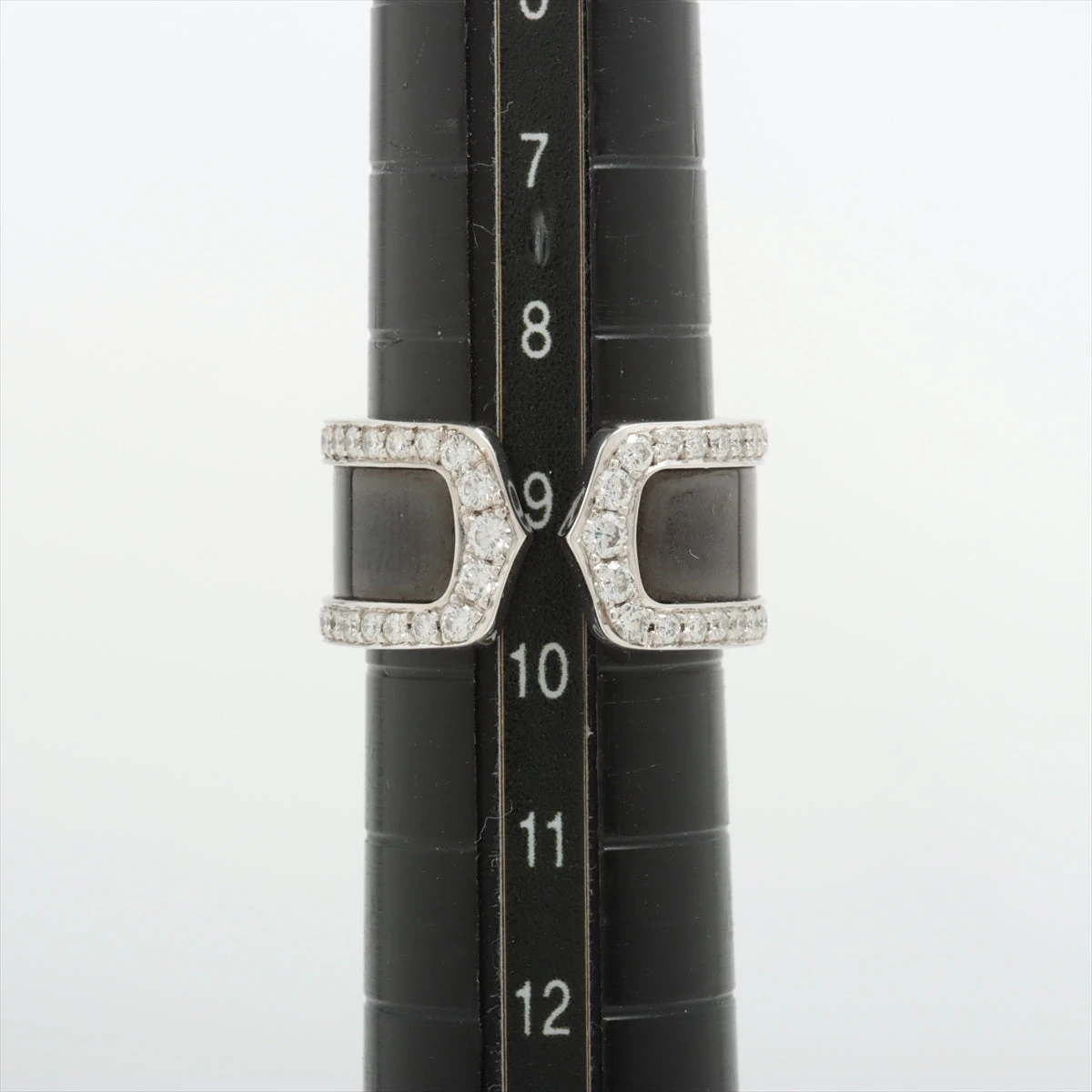 カルティエ C2 エッジフル ダイヤ リング 750(WG)×ブラックラッカー