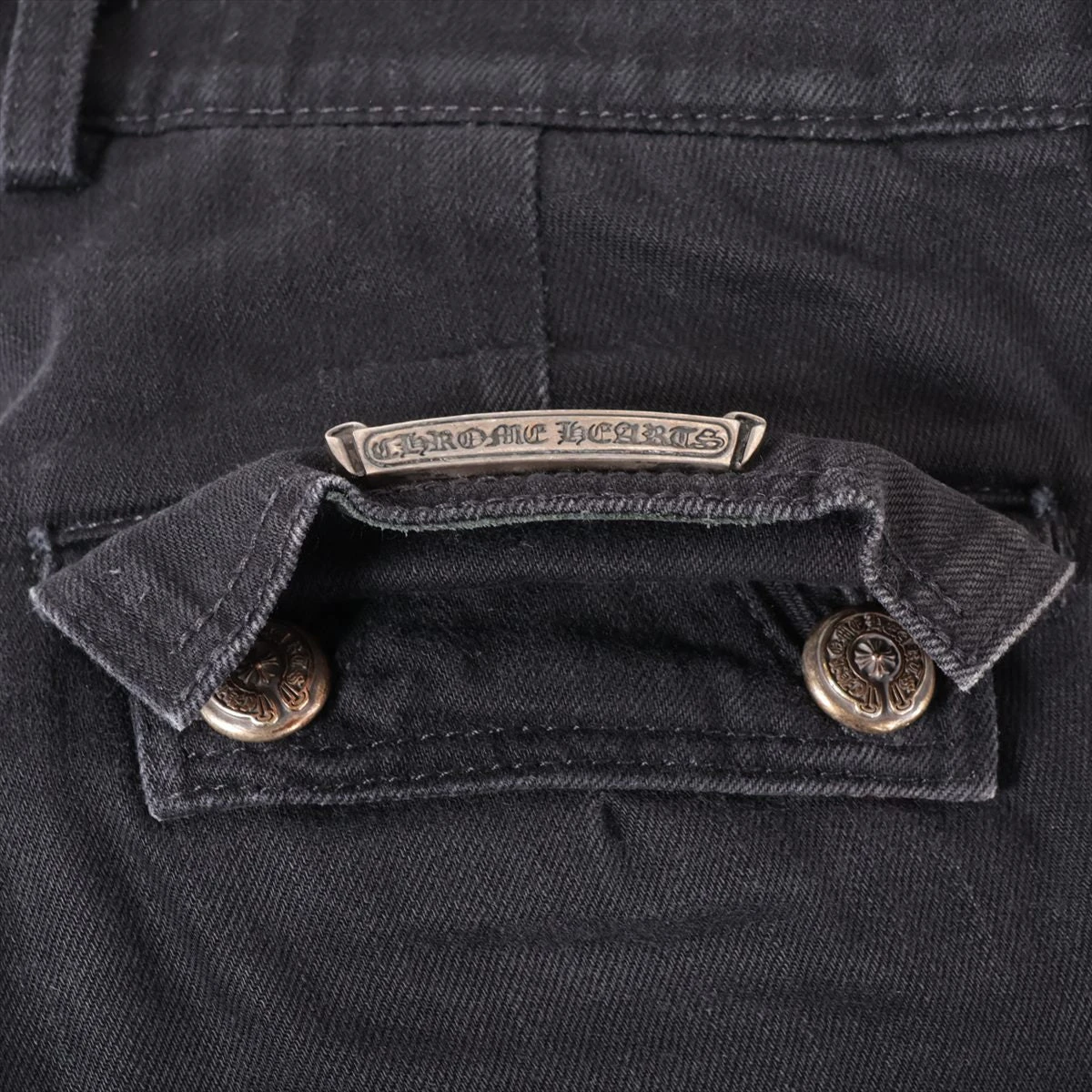 旧型 クロムハーツ ファティーグ フレアニー カーゴパンツ ブラックデニム 旧型 クロムハーツ ファティーグ フレアニー カーゴパンツ