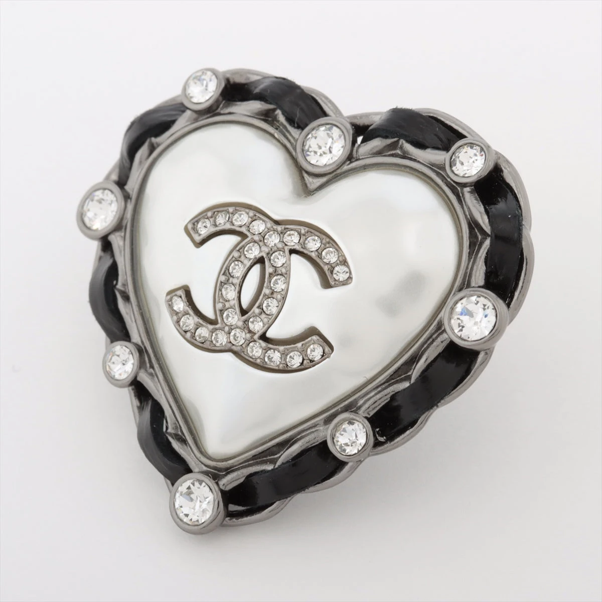 【未使用】シャネル　コサージュ CHANEL シャネル コサージュ カメリア フラワー ステッチ レザー