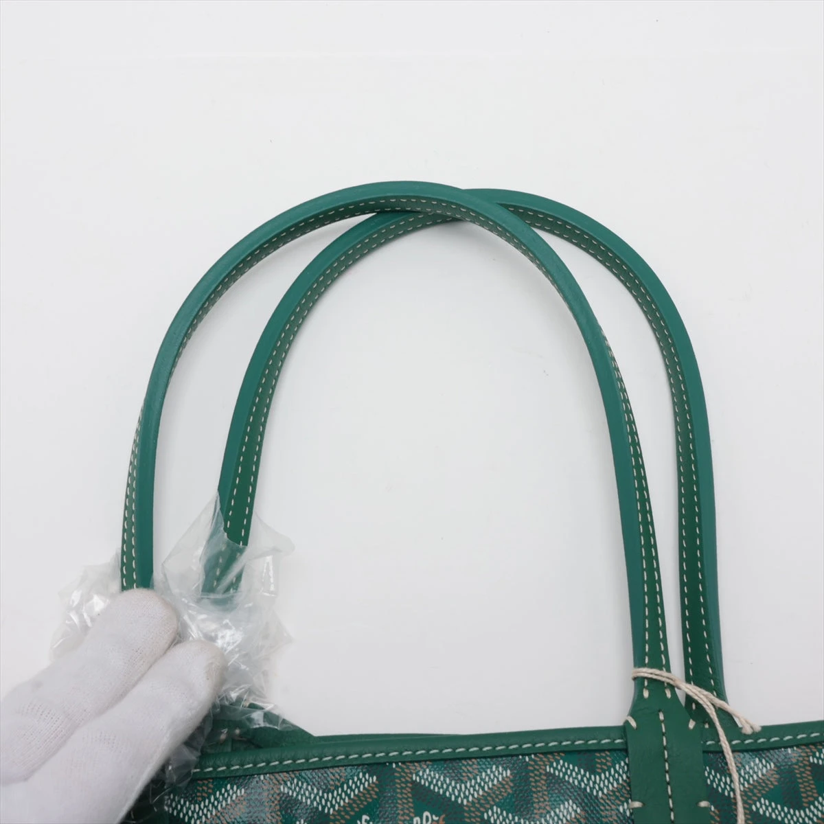 ゴヤール サンルイPM PVC×レザー トートバッグ グリーン A2783778 