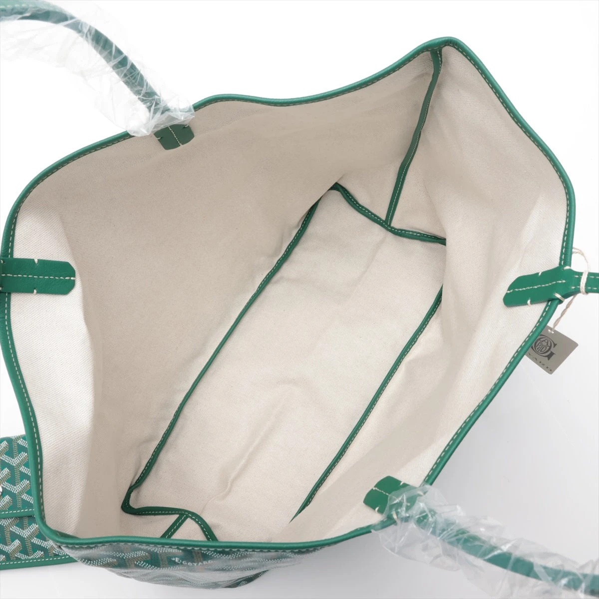 ゴヤール サンルイPM PVC×レザー トートバッグ グリーン A2783778