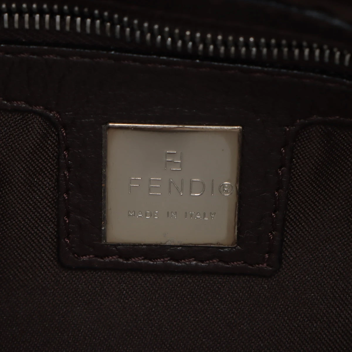 フェンディ マンマバケット ファー×レザー ショルダーバッグ ブラウン