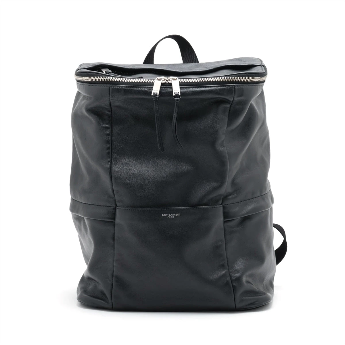 【美品】サンローラン リュック バックパック レザー キャンバス ブラック サンローランパリ キャンバス×レザー バックパック/リュック