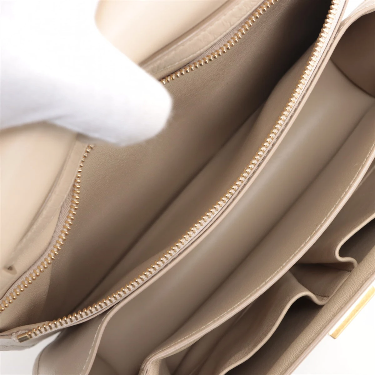 セリーヌ クラシックボックス レザー ショルダーバッグ ベージュ