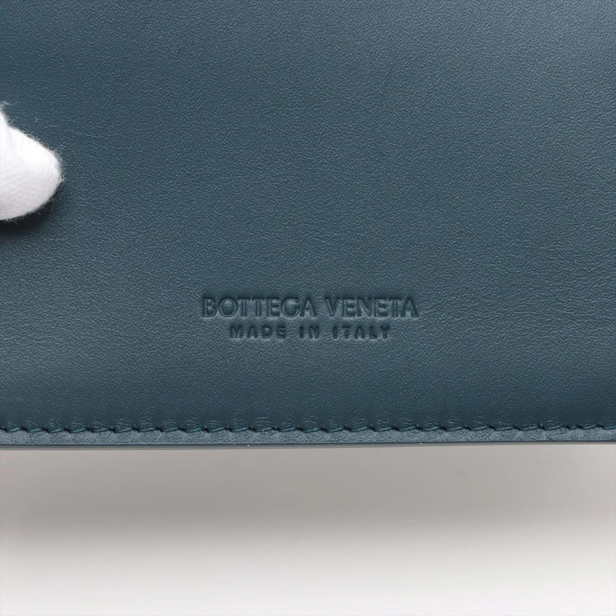 一点物　ボッテガヴェネタ　イントレチャート　ケース　ネイビー　送料無料 ボッテガヴェネタ イントレチャート レザー カードケース