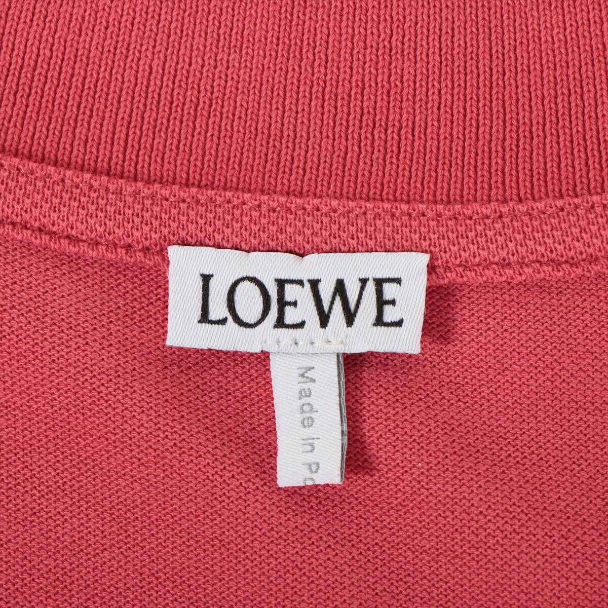 ロエベ アナグラム コットン ポロシャツ L メンズ レッド H526341X99