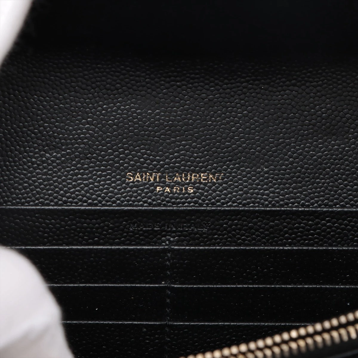 【美品】サンローラン 長財布 ブラック シルバーロゴ YSL Vステッチ サンローラン Vステッチ YSLロゴ GUE372264 レザー 長財布