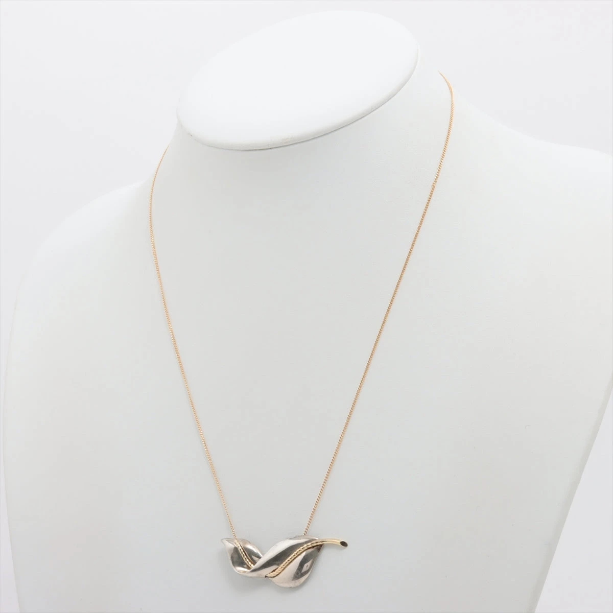 ティファニー リーフ ネックレス 925×750 6.3g ゴールド×シルバー
