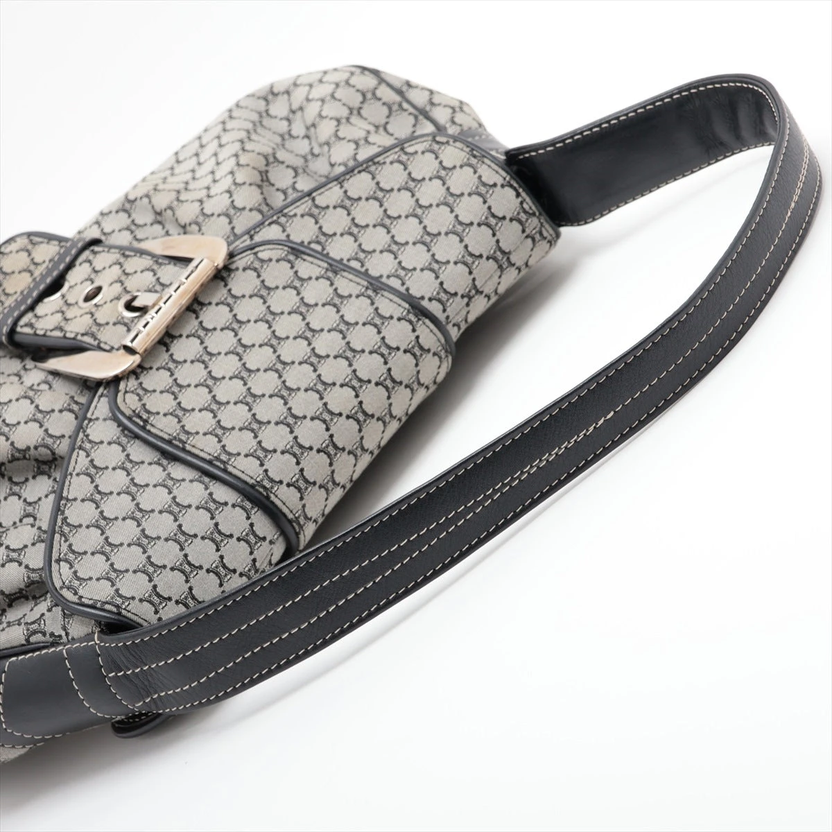 セリーヌ マカダム キャンバス レザー ショルダー バッグ セリーヌ マカダム キャンバス×レザー ショルダーバッグ