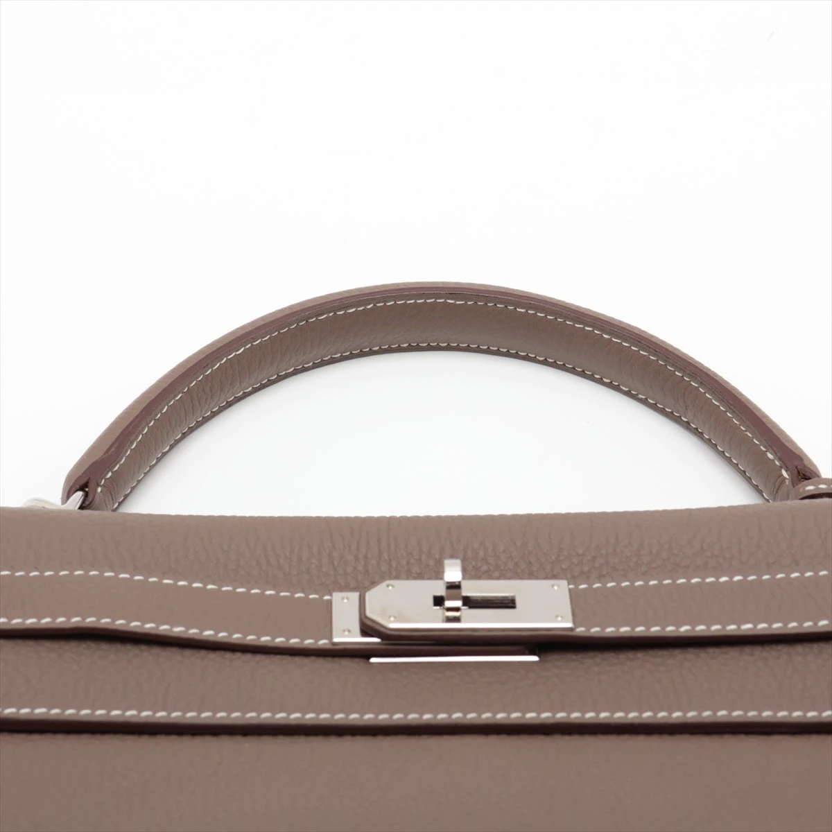 エルメス ケリーコンパクトウォレット エトゥープ/シルバー金具 HERMES エルメス ケリー ポケット スリム ウォレット エトゥープ