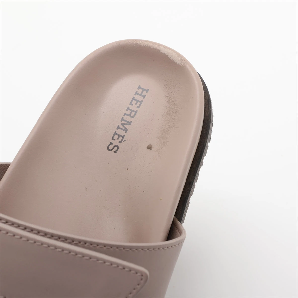 エルメス シプレ レザー サンダル 36 1/2 レディース グレー