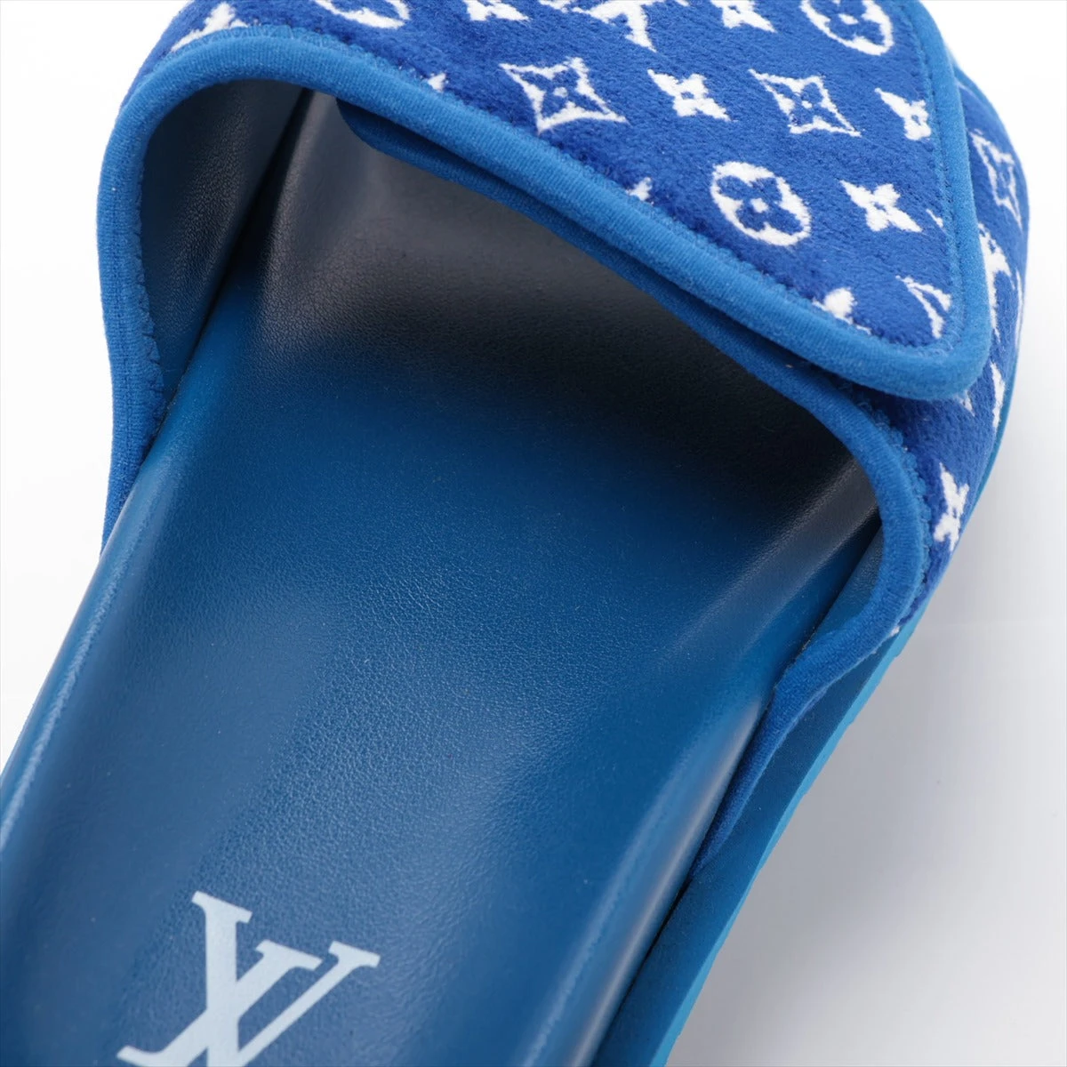 ルイヴィトン　マイアミライン モノグラム LV柄　サンダル　ブルー　25センチ ヴィトン マイアミライン 23年 レザー×ファブリック サンダル UK5