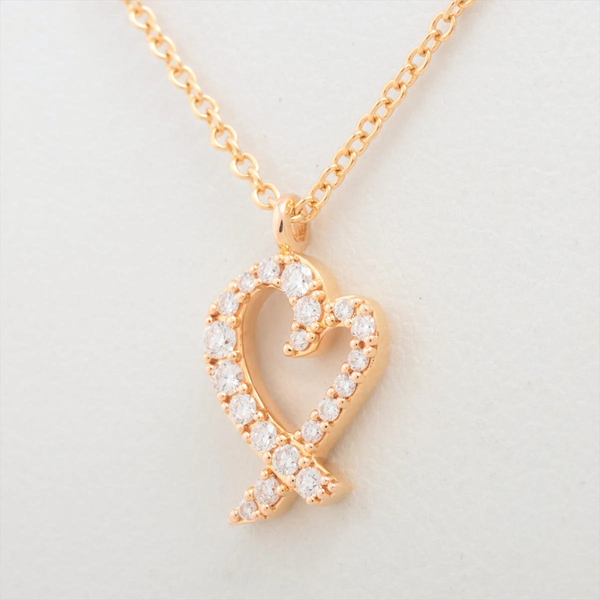 ティファニー ラビングハート ダイヤ ネックレス 750(YG) 2.4g  