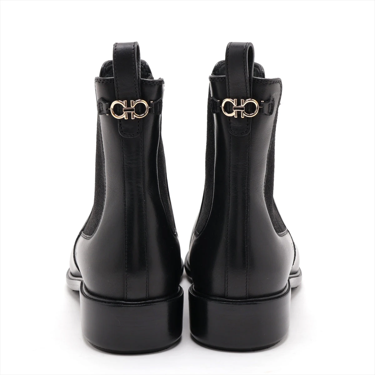 フェラガモ　メンズサイドゴアブーツ ブラック 厚底24.5cm フェラガモ メンズサイドゴアブーツ ブラック 厚底24.5cm 24.5cm