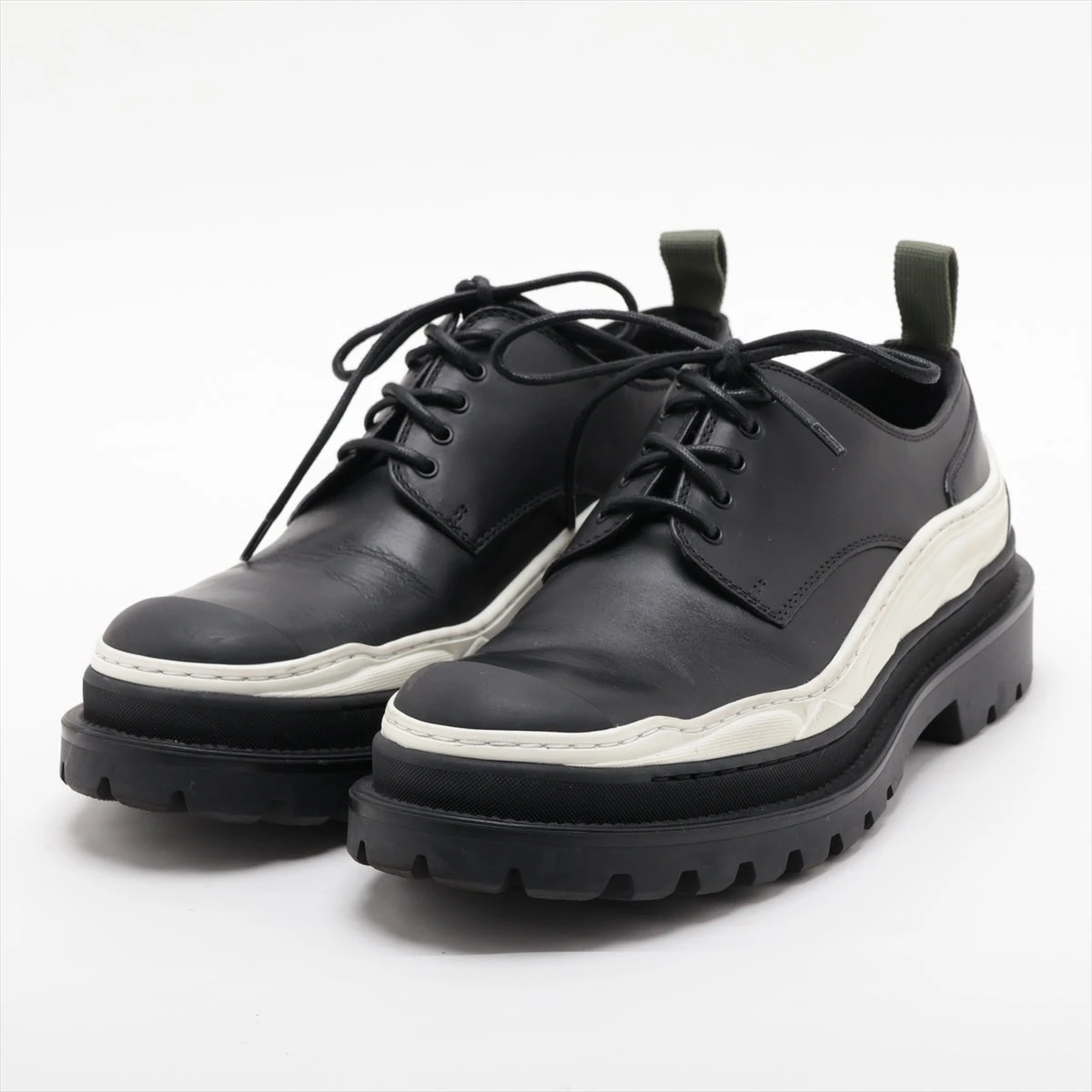 ディオール×サカイ レザー×ラバー レザーシューズ 42 メンズ ブラック