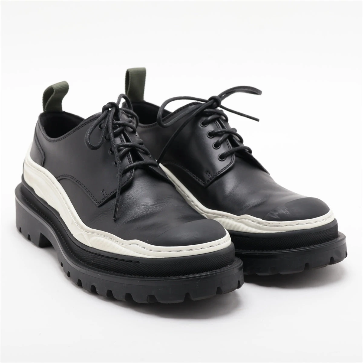 ディオール×サカイ レザー×ラバー レザーシューズ 42 メンズ ブラック