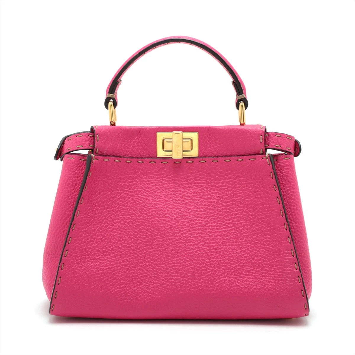 FENDI フェンディ レザー メタリックピンク ショルダーバッグ セレリア