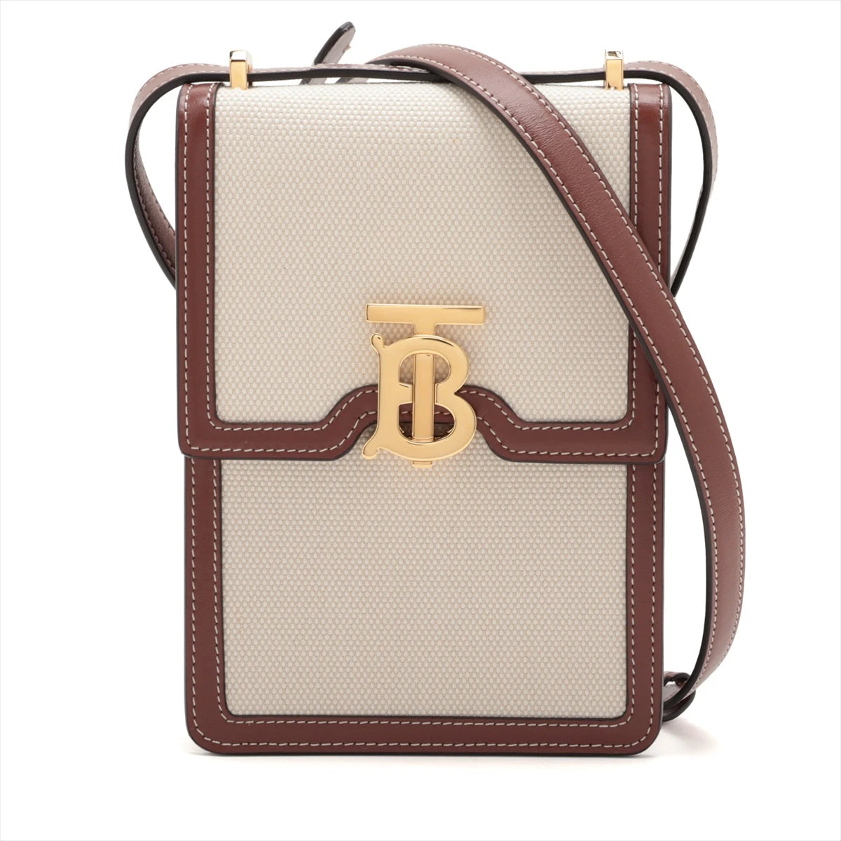 バーバリー TB ロビン キャンバス×レザー ショルダーバッグ