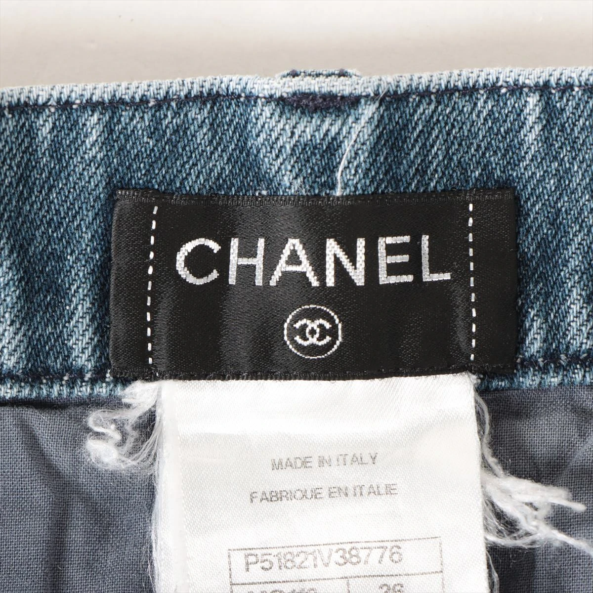 シャネル P51 コットン デニムパンツ 36 レディース ブルー