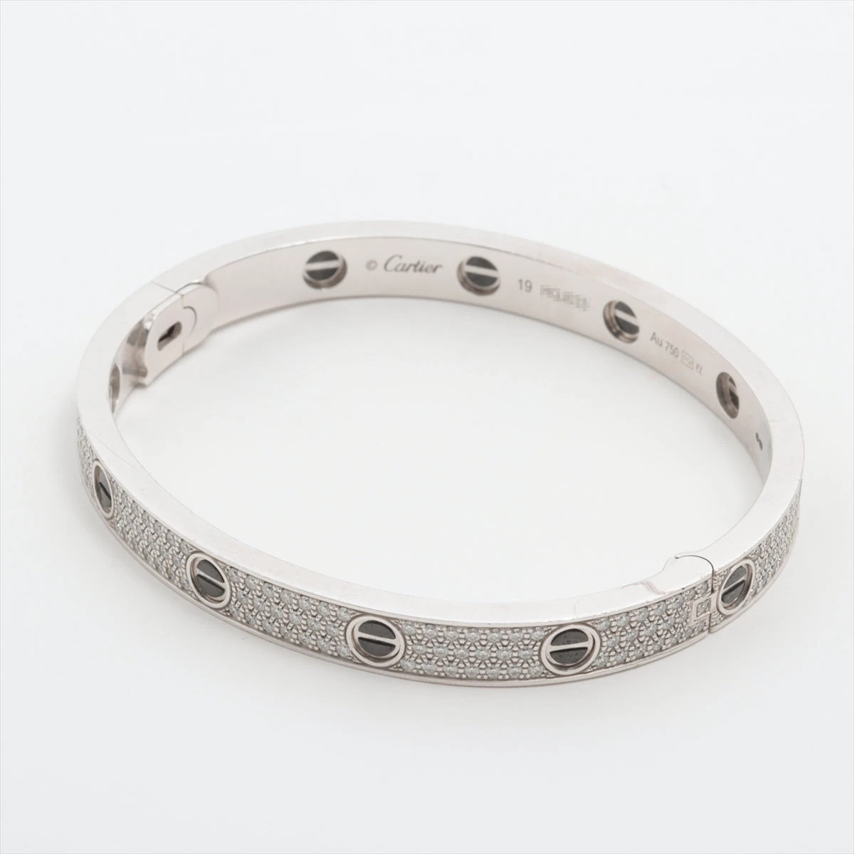 Cartier★カルティエ ラブ ブレスレット 750(PG) Aランク Cartier ラブ ブレス #17 ハーフ ダイヤ 4P K18 PG ピンク