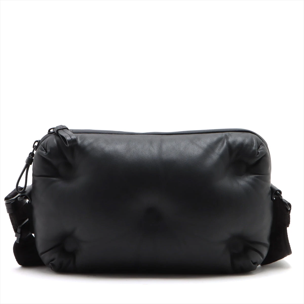 ブラックレザーショルダーバッグ　マルジェラ風　グラムスラム￼ 2way MAISON MARGIELA メゾンマルジェラ 11ライン 国内正規品
