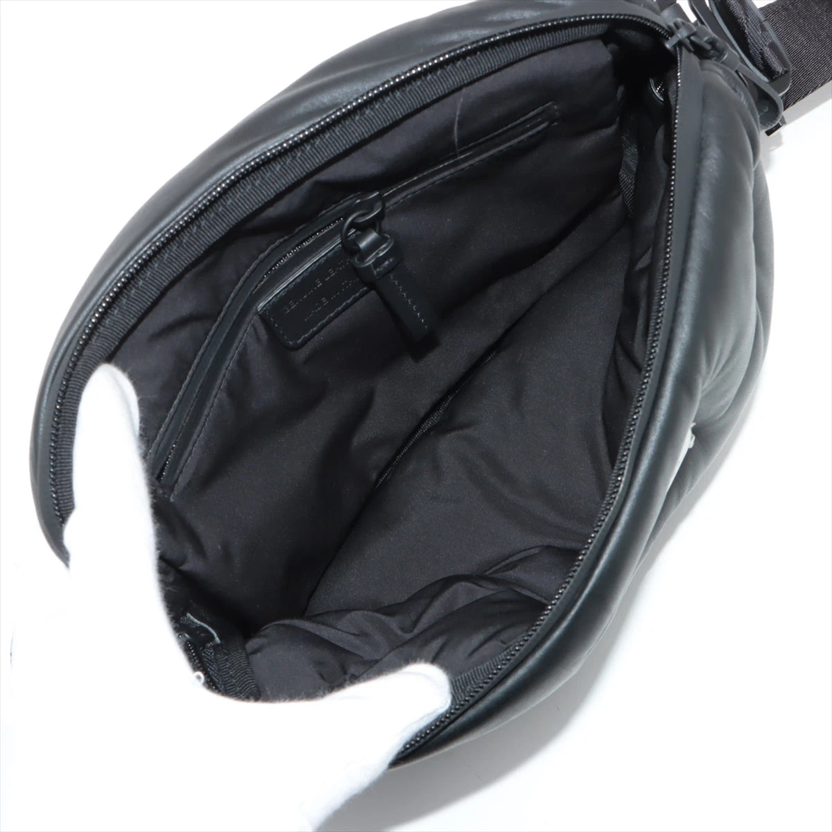 ブラックレザーショルダーバッグ　マルジェラ風　グラムスラム￼ 2way MAISON MARGIELA メゾンマルジェラ 11ライン 国内正規品
