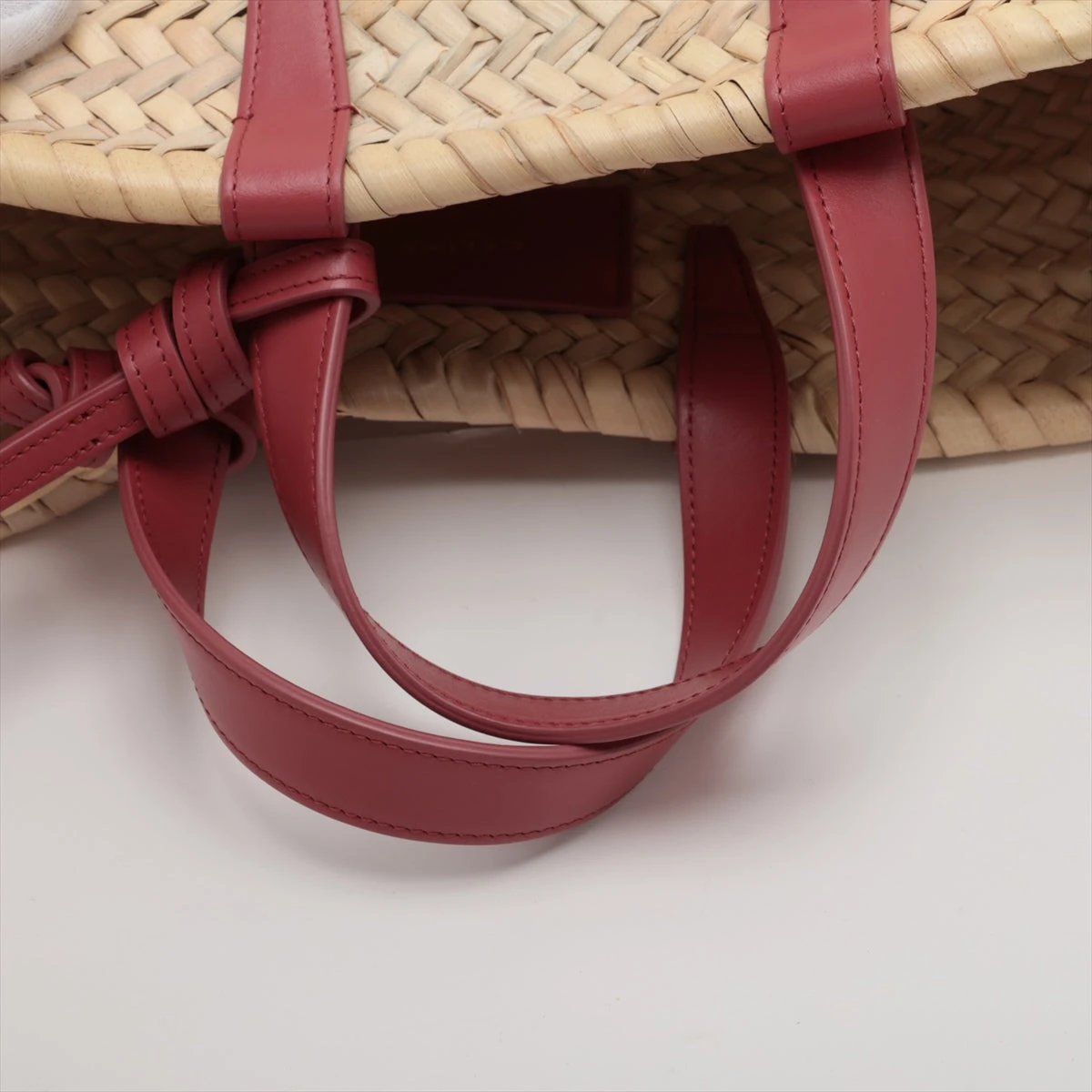 CELINE トリオンフ ラフィア編み パニエ バック 直営店 新作 セリーヌ トリオンフ パニエ スモール ラフィアxレザー 2WAY