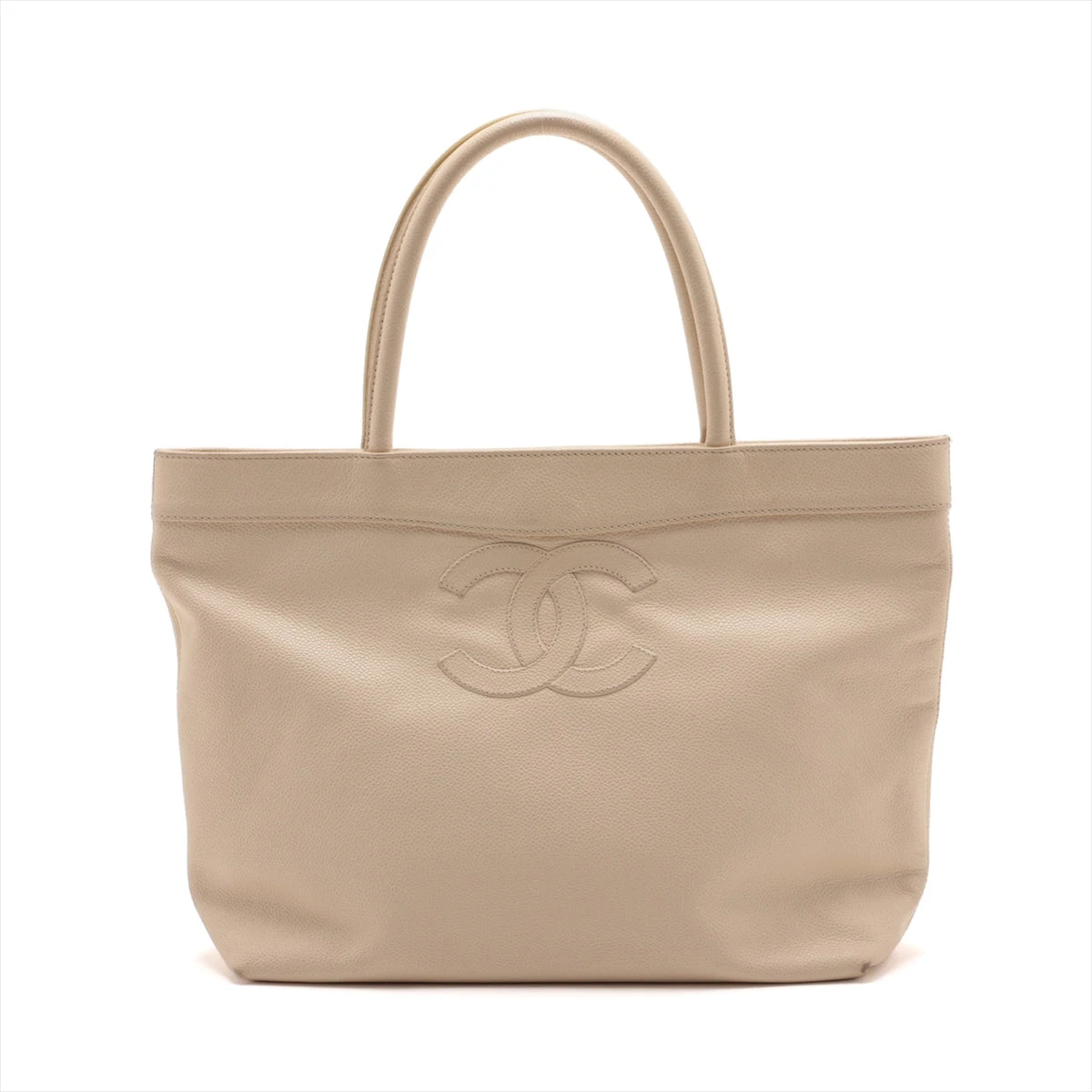 シャネル ココマーク キャビアスキン トートバッグ ベージュ