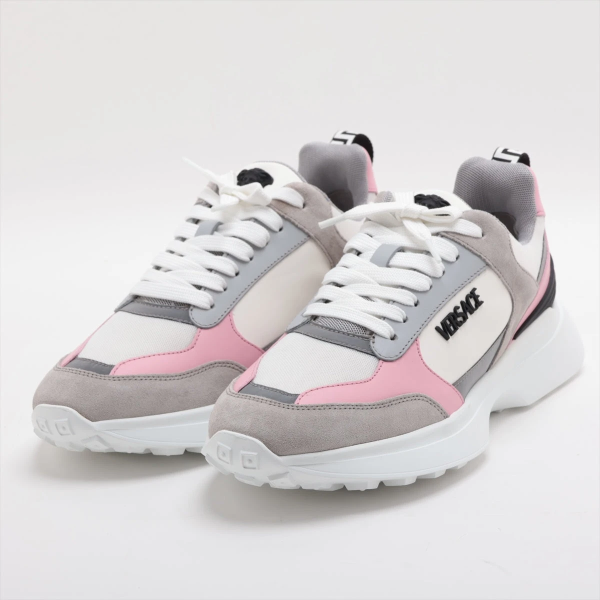 ヴェルサーチェ メドゥーサ レザー×スエード スニーカー 41 メンズ  